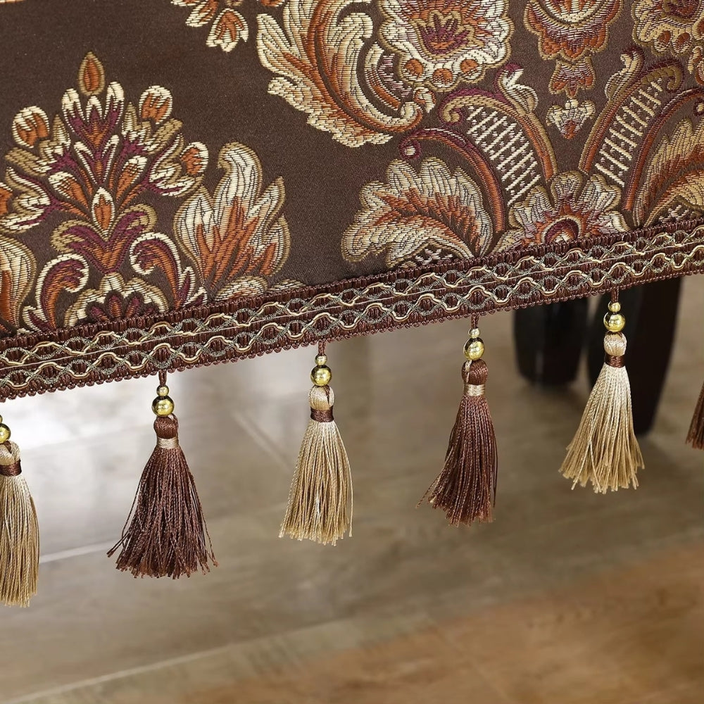 Vintessa Vintage Broderad Fringed Duk Carvallo