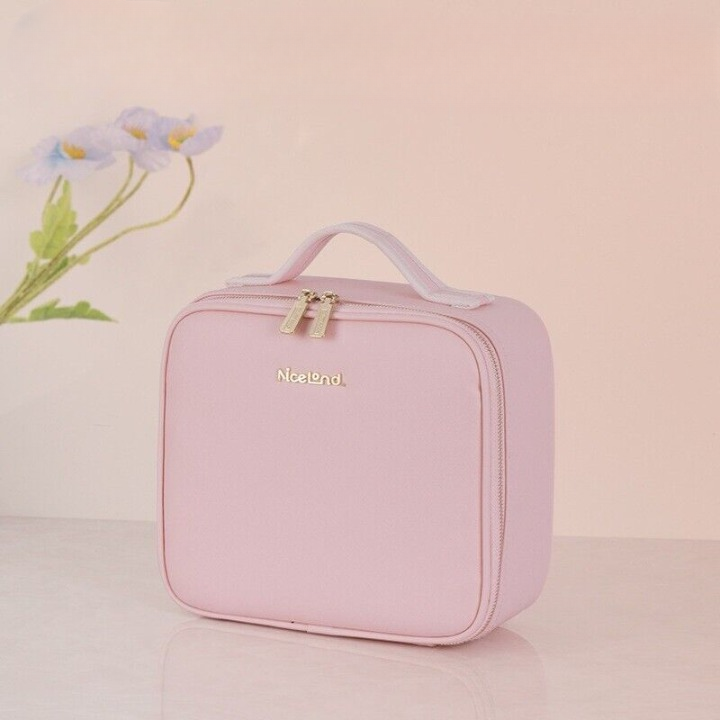 Carvallo LED-kosmetiktasche med spegel | Dimmbar belysning & fack | 26×23×11 cm | För resor & vardag Carvallo