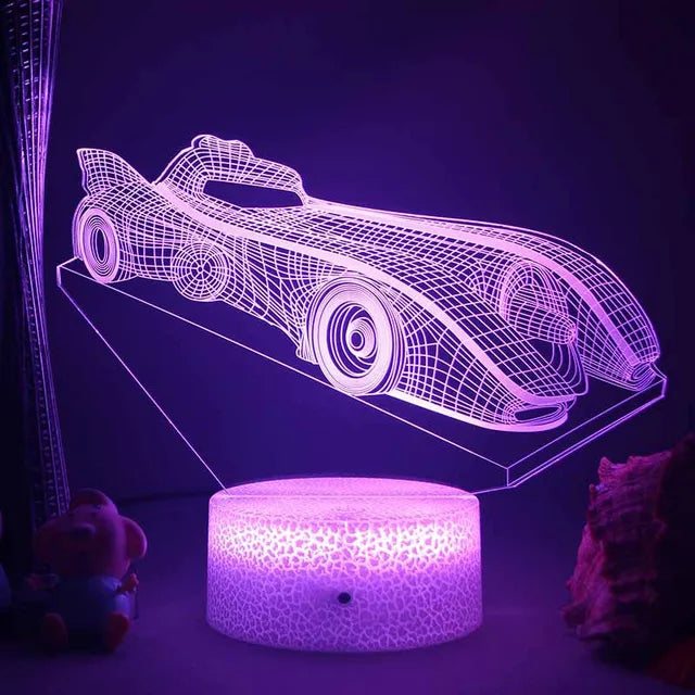 Lumi3D - LED Nattlampa med 3D Illusion för Barnrummet, USB Uppladdningsbar Carvallo