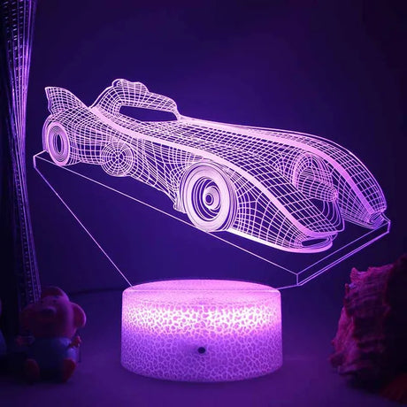 Lumi3D - LED Nattlampa med 3D Illusion för Barnrummet, USB Uppladdningsbar Carvallo
