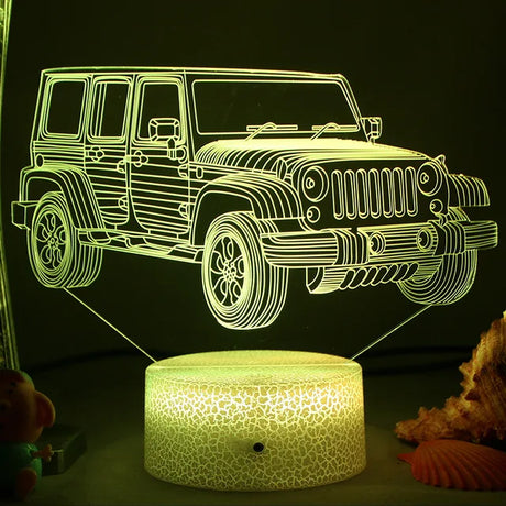 Lumi3D - LED Nattlampa med 3D Illusion för Barnrummet, USB Uppladdningsbar Carvallo