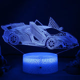 Lumi3D - LED Nattlampa med 3D Illusion för Barnrummet, USB Uppladdningsbar Carvallo
