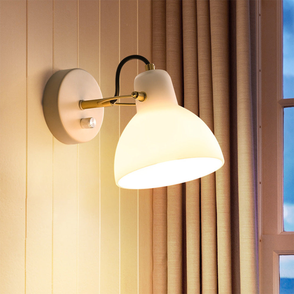 Minimalistisk Enkel Vit Glas Vägglampa Carvallo