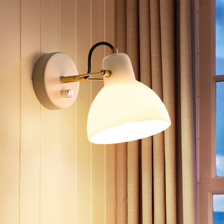 Minimalistisk Enkel Vit Glas Vägglampa Carvallo