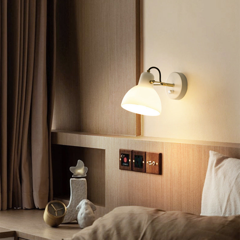 Minimalistisk Enkel Vit Glas Vägglampa Carvallo