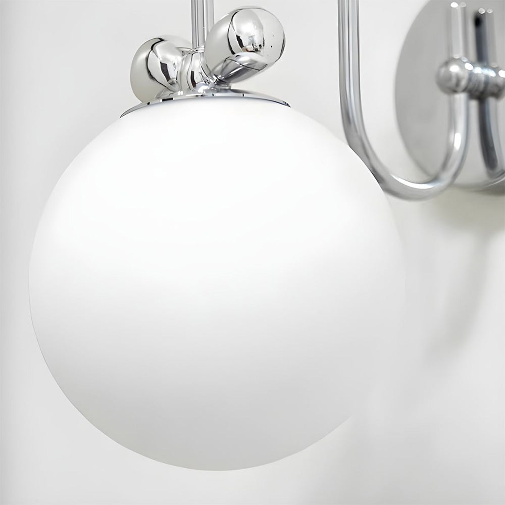 Fransk Kräm Vit Glas Vägglampa Carvallo