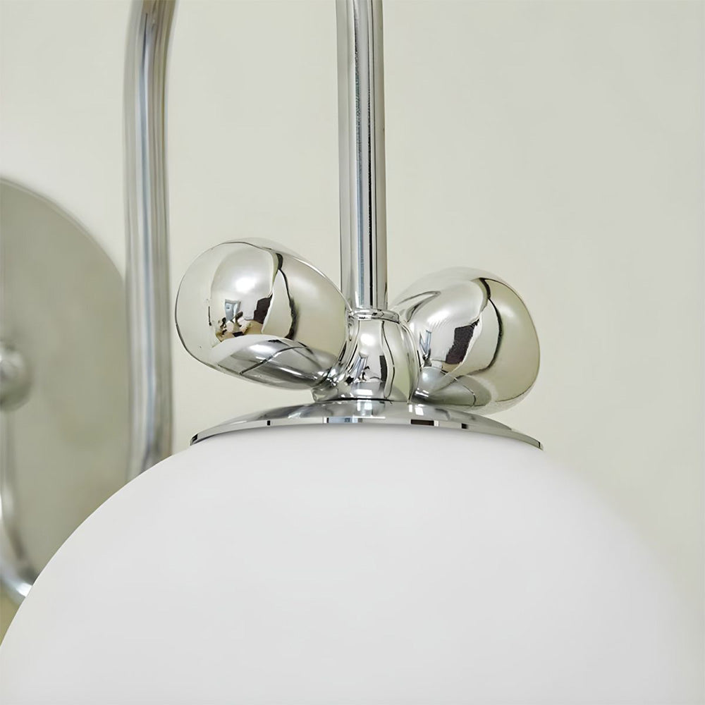 Fransk Kräm Vit Glas Vägglampa Carvallo