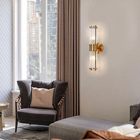 Vägglampa Guld Glas LED Inomhus Armatur Carvallo