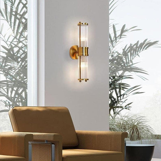Vägglampa Guld Glas LED Inomhus Armatur Carvallo