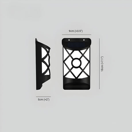 FlameGlow Lights - 2 sty utomhusbelysning solcellsdrivna LED-vägglampa Carvallo