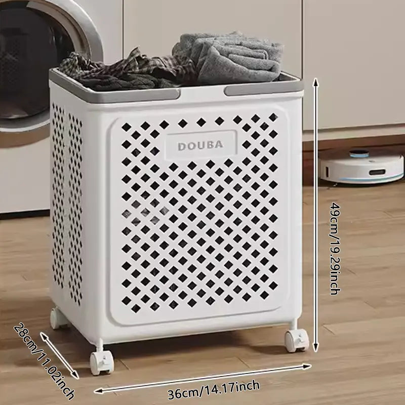 Hopfällbar tvättkorg — Rymlig hjulkorg för enkel transport MILA Sverige