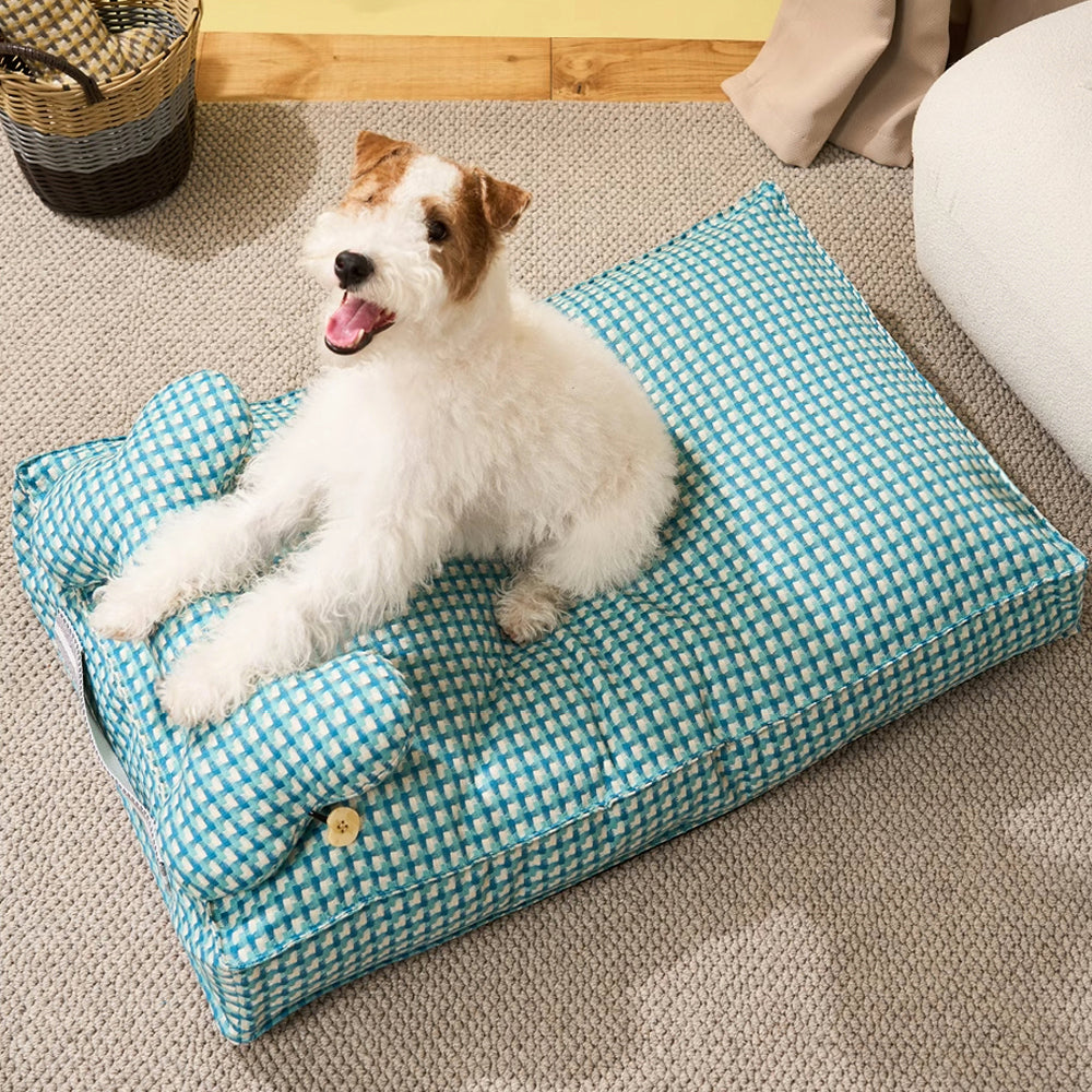 Vaffel Pluche Hundeseng Mjuk Stilig Ultra Mysig Tyg Carvallo