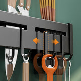 Magnetisk knivhållare med självhäftande fäste – Platsbesparande köksorganisatör i rostfritt stål med krokar MILA Sverige