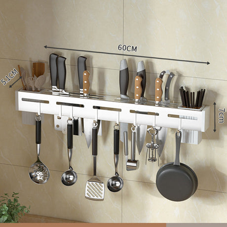 Carvallo - Väggmonterad stansfri knivhållare i rostfritt stål Carvallo