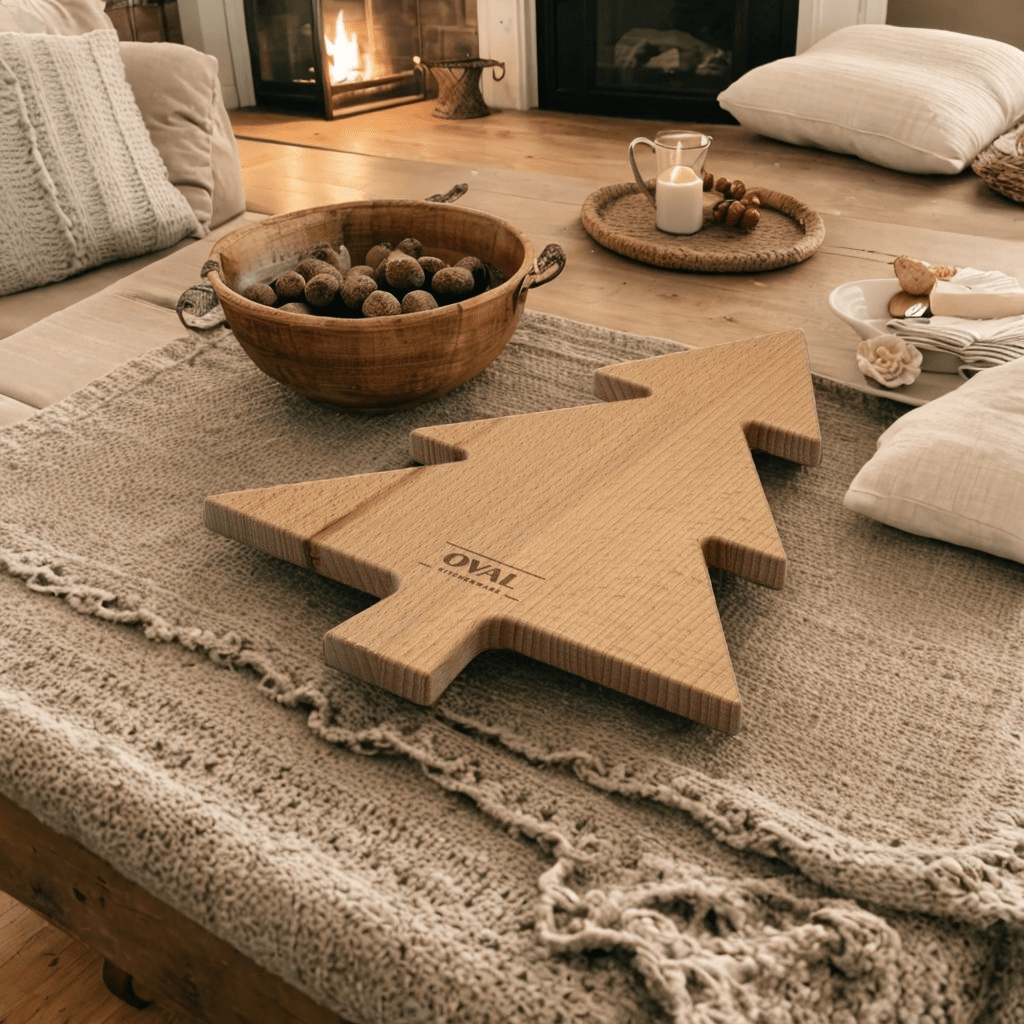 Julservingfat i bokträ 35cm – OVAL Kökstillbehör – Perfekt för festliga snittar Carvallo