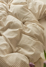 LunaVeil Sängkläder - Bomull Ginghan Stil Täcke Set Carvallo