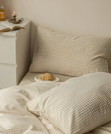 LunaVeil Sängkläder - Bomull Ginghan Stil Täcke Set Carvallo