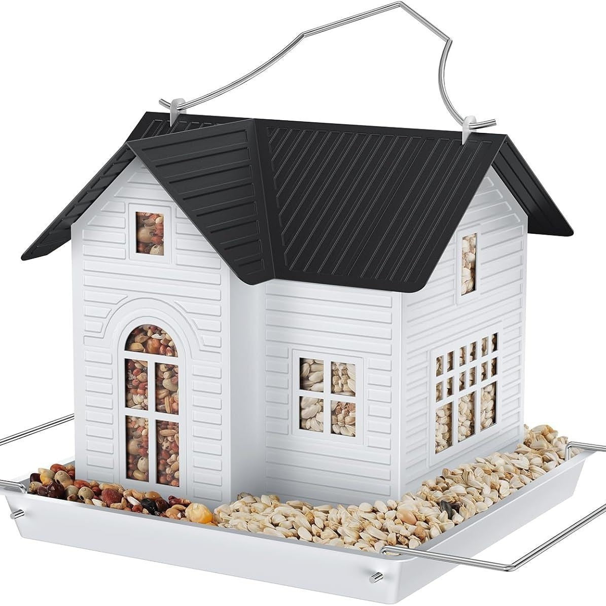 Solär fågelmatare hängande metallhus Carvallo