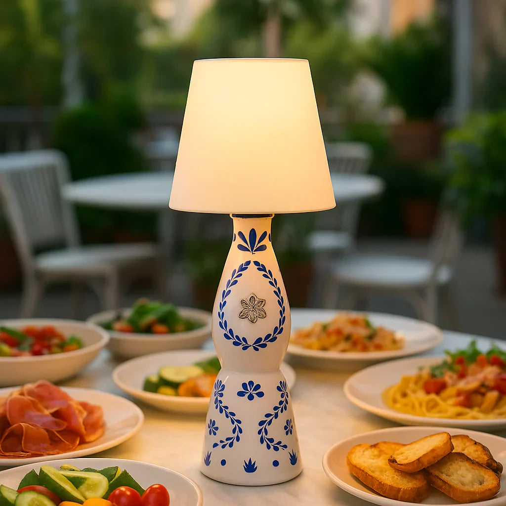 Flasklampa Metallbordslampa Carvallo