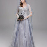 Elegant maxiklänning i spets för kvinnor – Gotisk Corpse Bride Halloween-kostym MILA Sverige