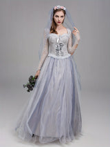 Elegant maxiklänning i spets för kvinnor – Gotisk Corpse Bride Halloween-kostym MILA Sverige