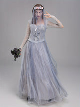Elegant maxiklänning i spets för kvinnor – Gotisk Corpse Bride Halloween-kostym MILA Sverige