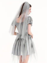 Gotisk miniklänning med puffärmar för kvinnor – Corpse Bride Halloween-kostym för kuslig elegans MILA Sverige