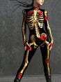 Damjumpsuit med skelettmotiv - Stretchig långärmad Halloweenkostym MILA Sverige