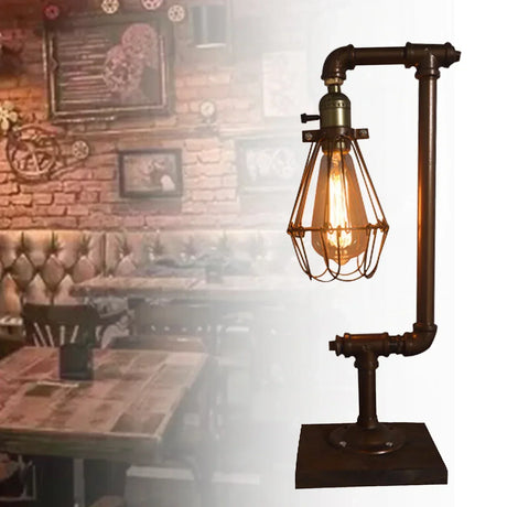 LumiVintage – Industriell Vintage Metallbordslampa, Retro Loft-design för Vardagsrum, Kontor och Sovrum Carvallo