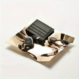 Skrynklig Rostfritt Stål Obsidian Bricka Carvallo