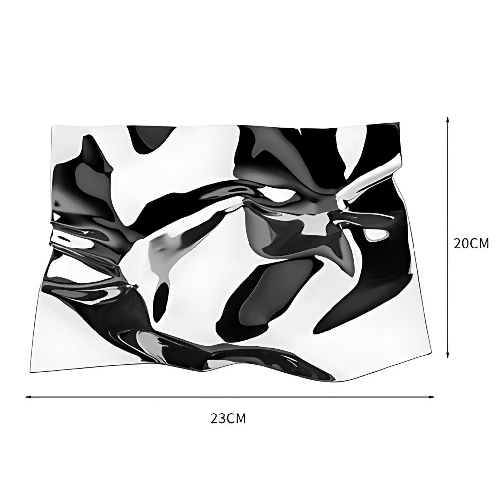 Skrynklig Rostfritt Stål Obsidian Bricka Carvallo