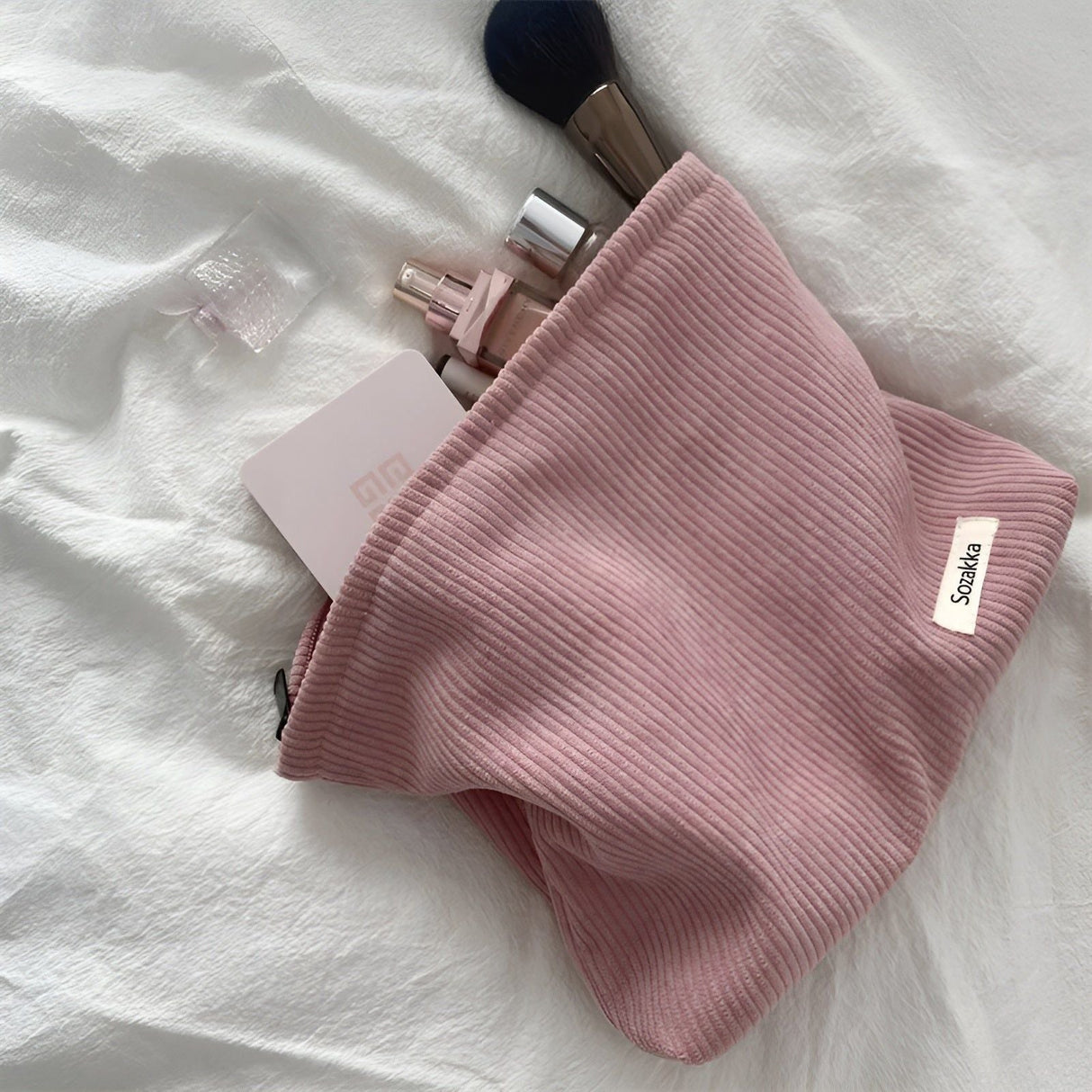 CorduroyGlam Bag - Kord Rymlig organiseringsväska för kosmetika Carvallo