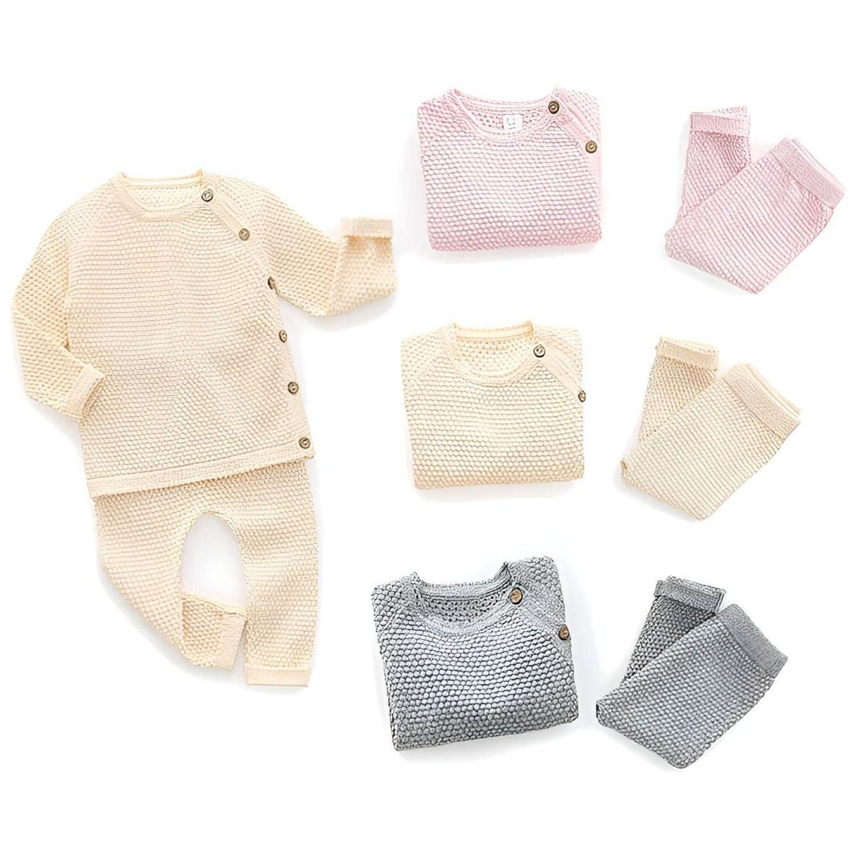Cozy Knit - Unisex Stickat Matchande Set för Bebisar Carvallo