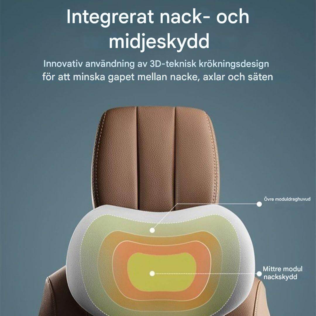 Travilo – Ergonomisk Nack- och Ryggkudde för Bilresor | Anpassningsbar Komfort i Varje Sits-Back & Lumbar Support Cushions-BB-Hemnix