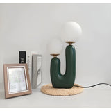 TwinGlow - Kreativ nordisk bordslampa med dubbla frostat glasbollar Carvallo