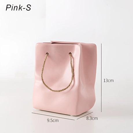 Tidlösa keramikvasdesign i stil med en shoppingkorg – Elegant vas för torkade blommor Carvallo