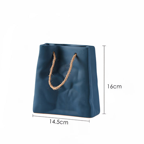 Tidlösa keramikvasdesign i stil med en shoppingkorg – Elegant vas för torkade blommor Carvallo