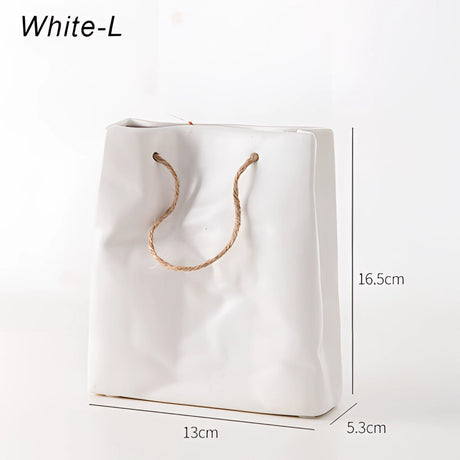 Tidlösa keramikvasdesign i stil med en shoppingkorg – Elegant vas för torkade blommor Carvallo