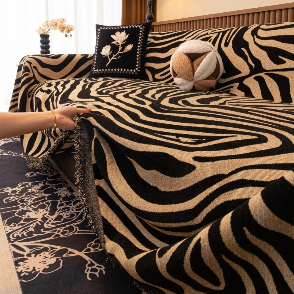 Zentara Chenille Zebra Geometrisk Soffaöverdrag Carvallo