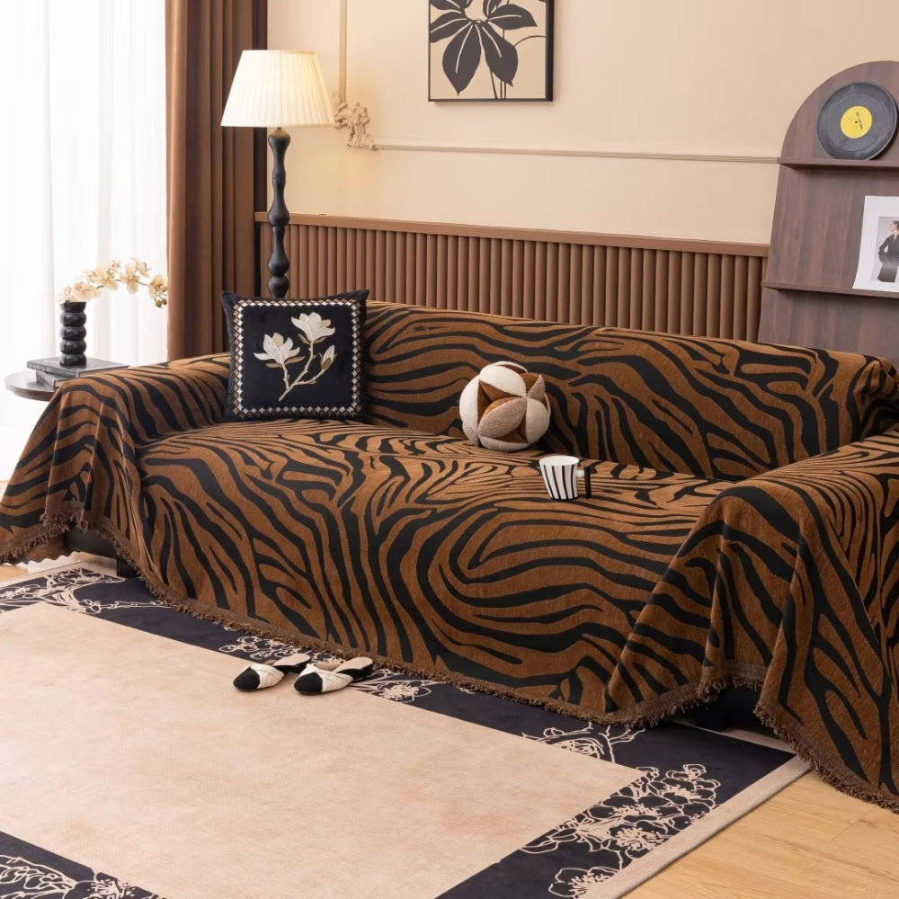 Zentara Chenille Zebra Geometrisk Soffaöverdrag Carvallo