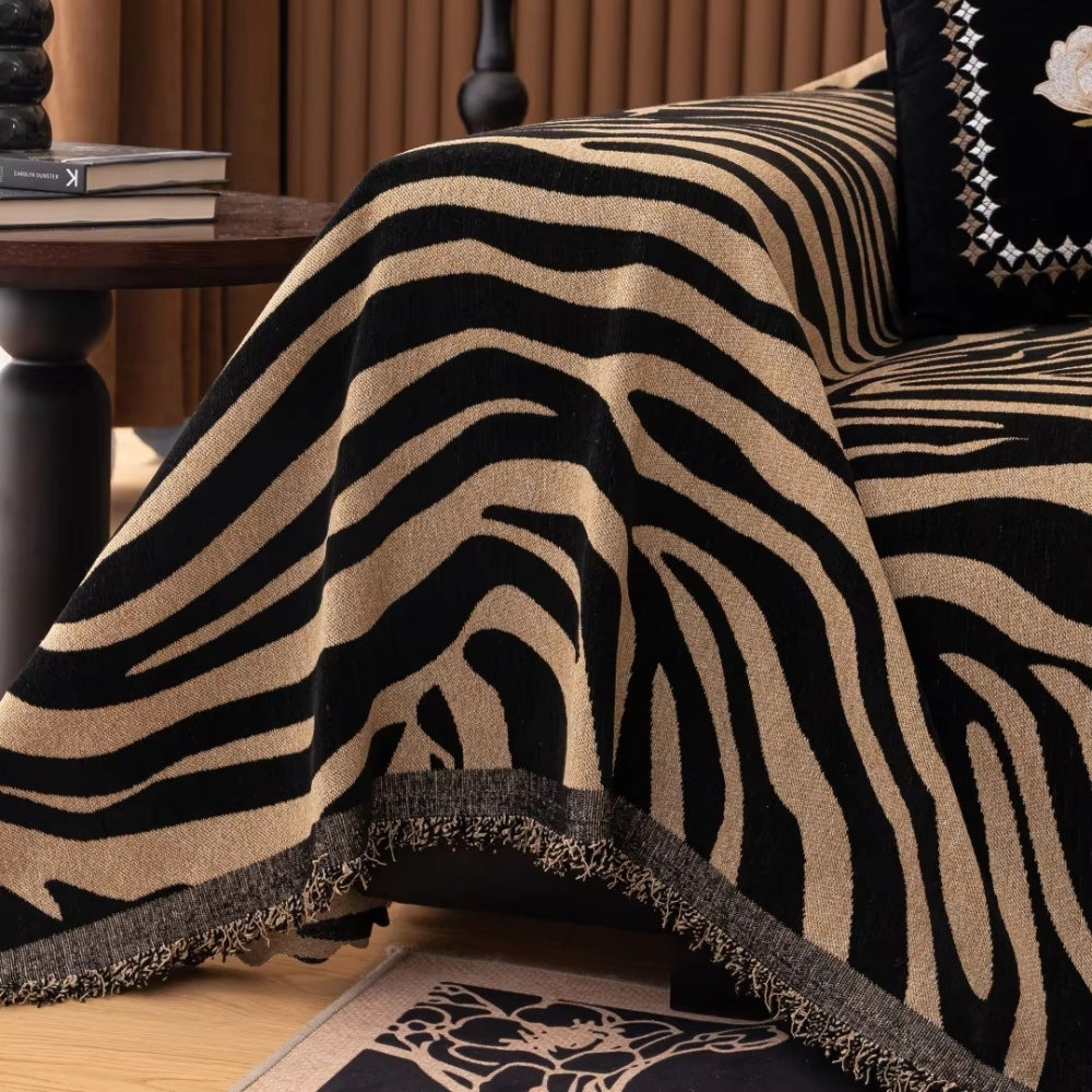 Zentara Chenille Zebra Geometrisk Soffaöverdrag Carvallo