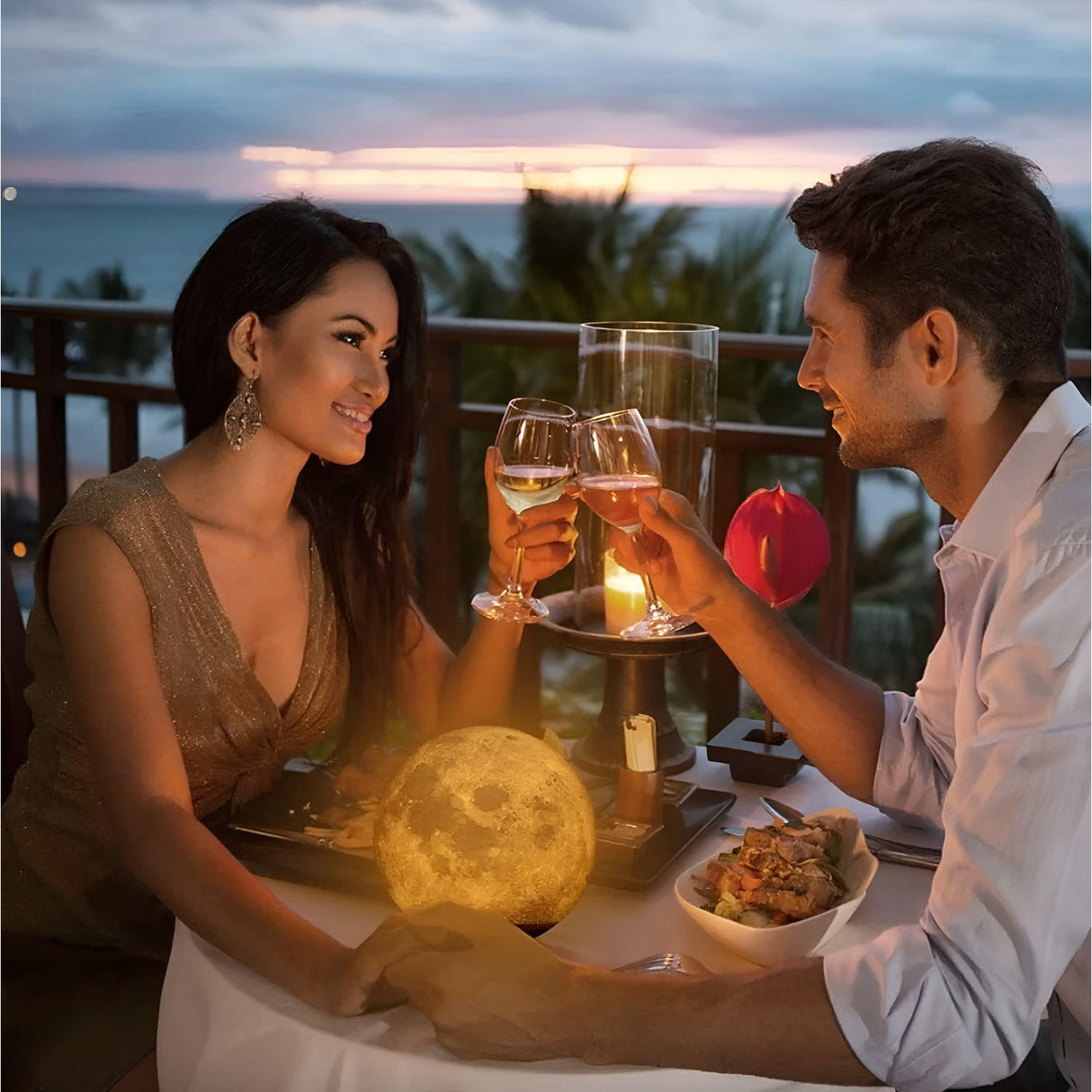 Floating MoonRise - Beröringsstyrd svävande månlampa med magiskt roterande skärm Carvallo