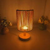 BarrelGlow - Trä-byrålampa med randmönster Carvallo