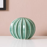 Trio av Keramiska Kaktusdekorationer – Randiga & Texturerade Inomhusornament Carvallo