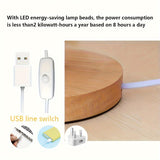 GlowWood - Fantasifull LED Bordslampa med Träbas Carvallo