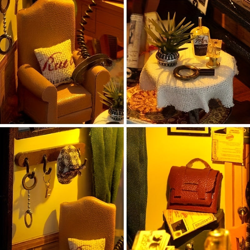 Detektivbyrå DIY Miniatyrhus – 3D pusselset med belysning för kreativa hobbyister Carvallo