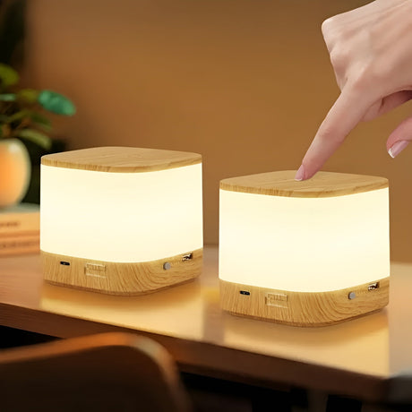 LED-bordlampa med touch-dimmer – Justerbar ljusstyrka och färgtemperatur | USB-laddning, timer, ideal för sovrummet Carvallo