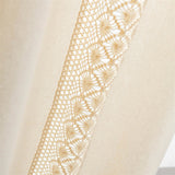 Beige Hålig Ut Ljusfilter Fringed Gardin Carvallo