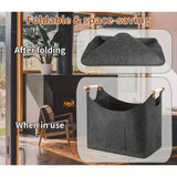 Fällbar Filtkorg XL med Trähandtag - Hållbar och Stilig Träbärare för Inomhusbruk Carvallo