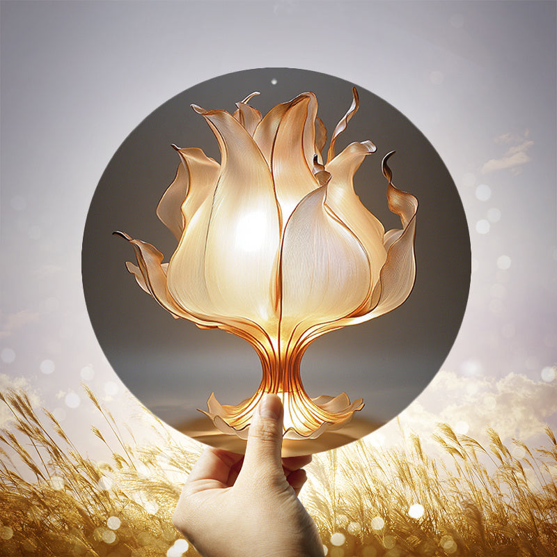 LotusLampa - Aluminium Blomma Bordslampa med LED Ljus Carvallo